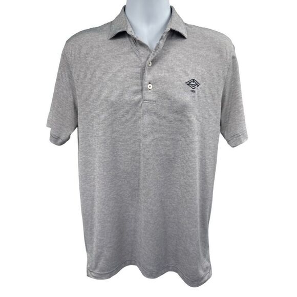 Johnnie-O Gray Striped Golf Polo Shirt Men’s Size S Stretch Performance - Picture 1 of 11